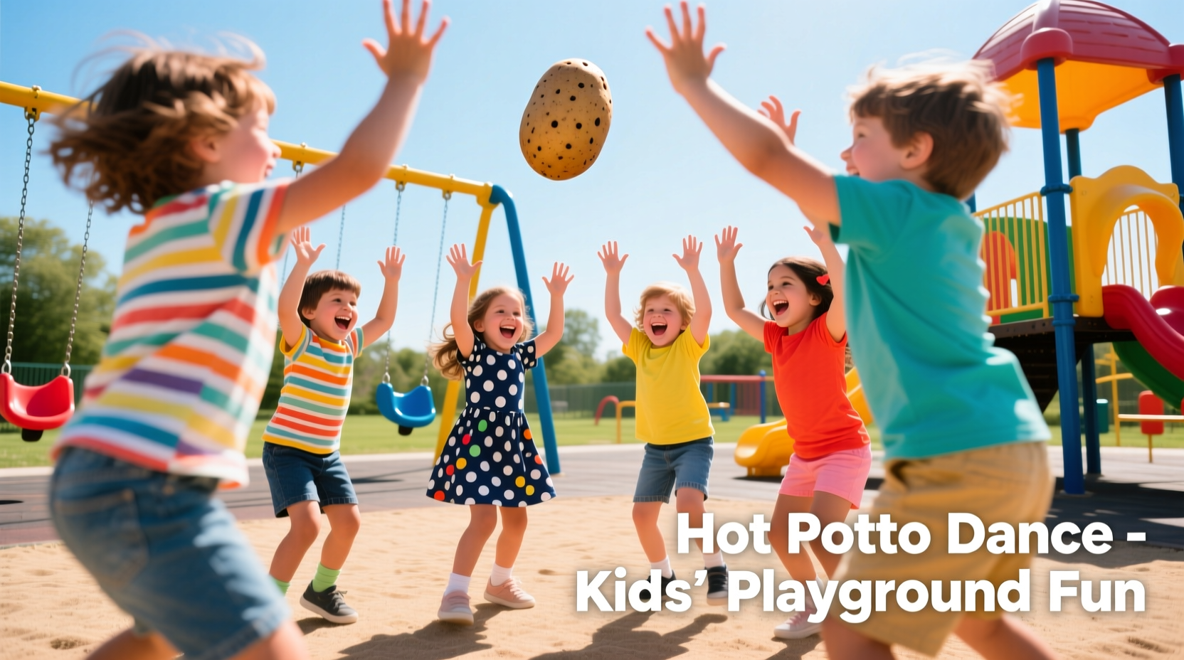 Children performing the Hot Potato dance in a circle