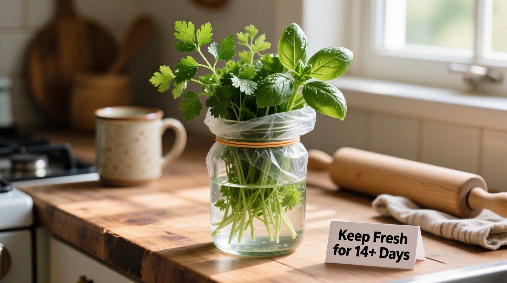 how to store fresh herbs so they last over two weeks using everyday items