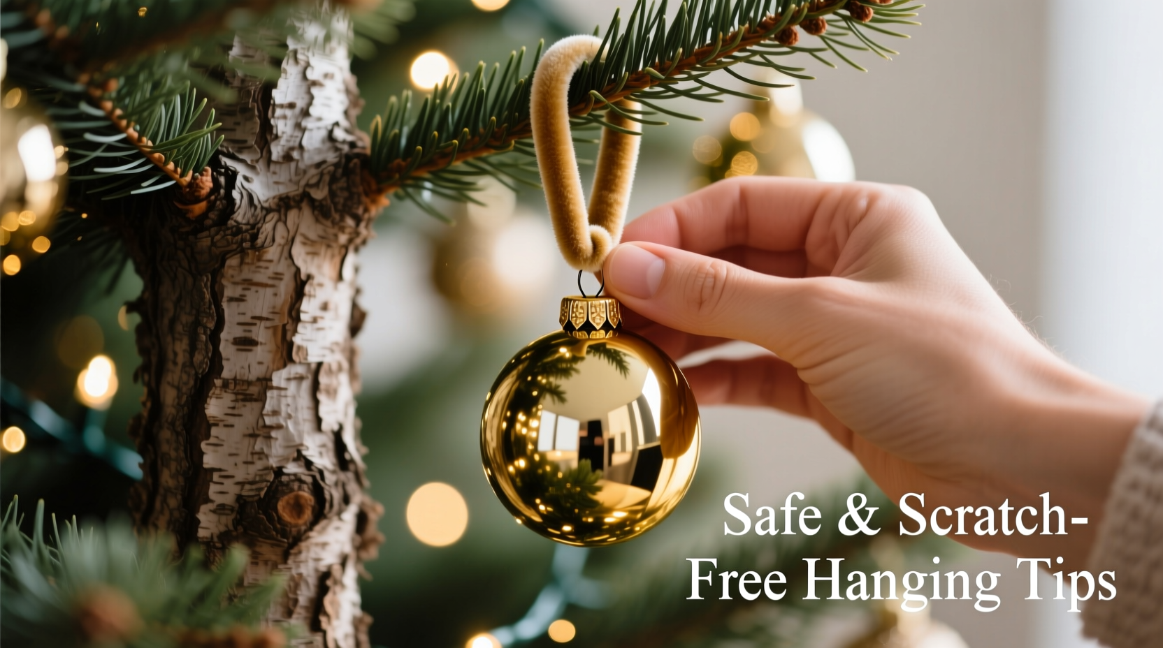 how to hang mirrored ornaments safely on a real christmas tree without scratching bark
