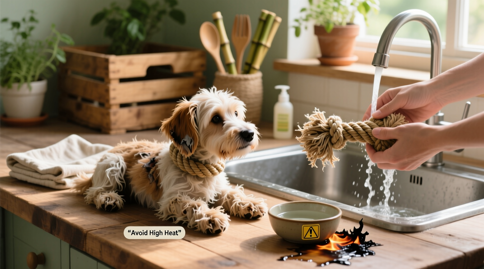 hemp rope dog toys dishwasher safe