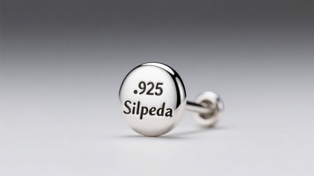 Extreme close-up of a 20-gauge sterling silver french ear wire showing the stamped .925 hallmark and Silpada maker