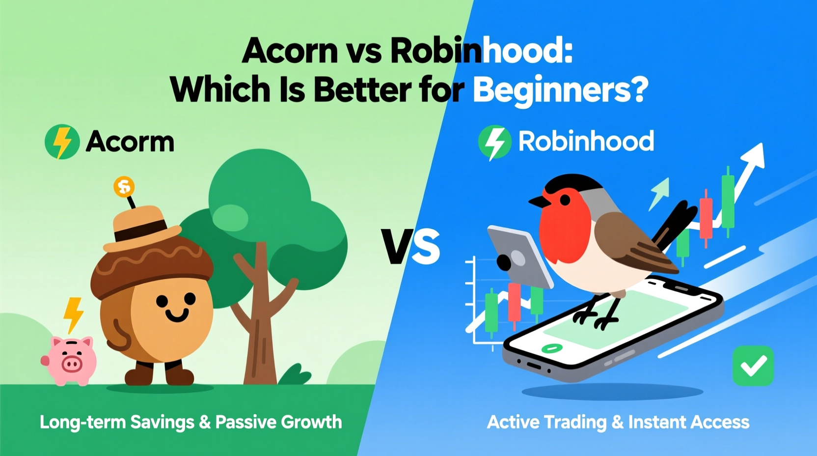 acorn vs robinhood investing for beginners comparison
