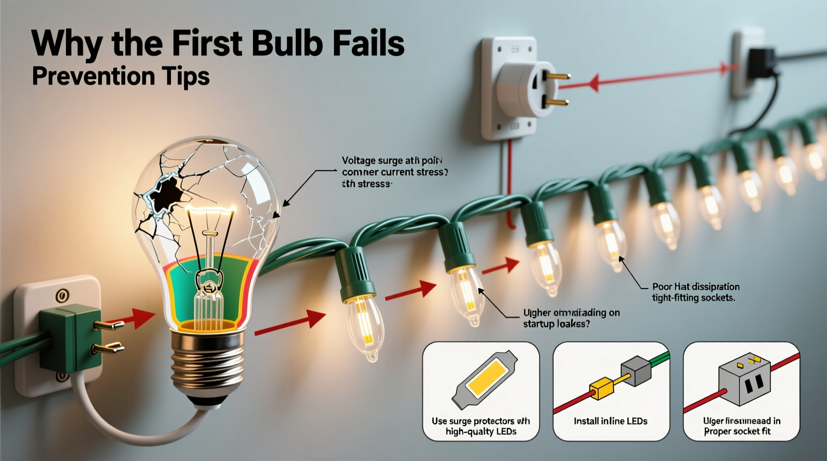 why does the first bulb in a strand always fail how to prevent it