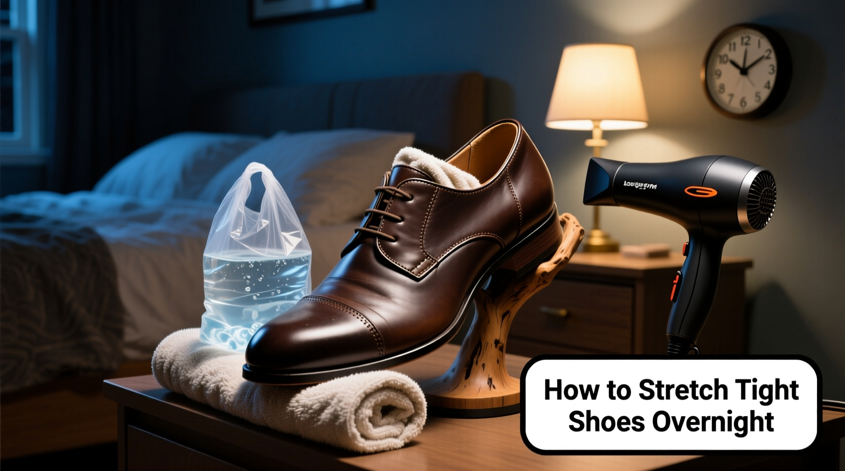 how to stretch tight shoes using household items overnight