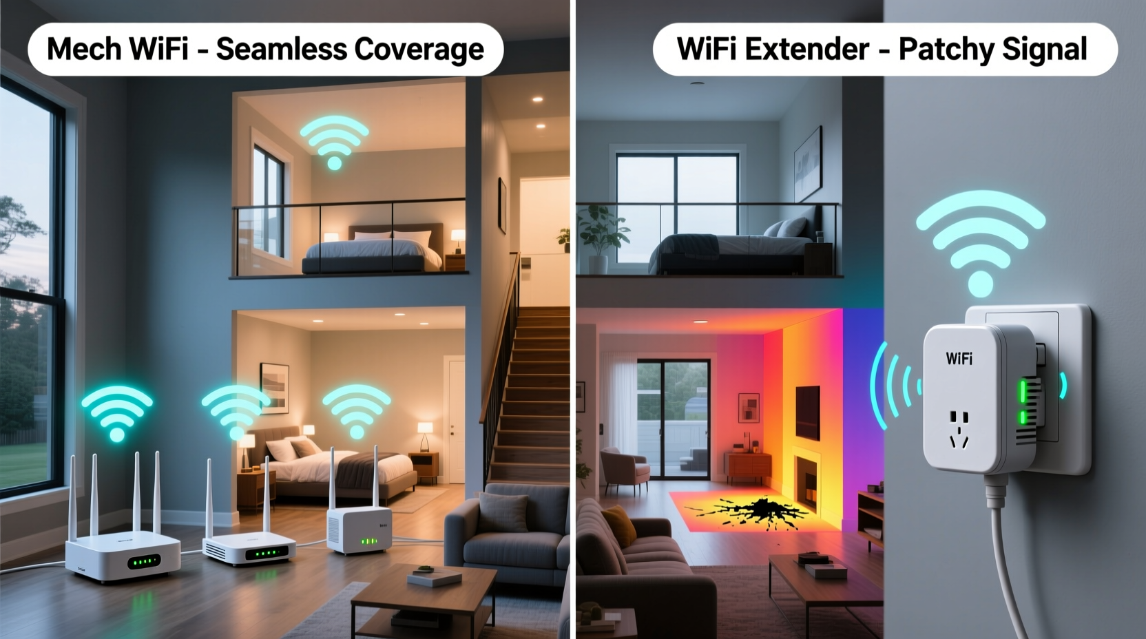 mesh wifi vs wifi extender which actually fixes dead zones in a two story house