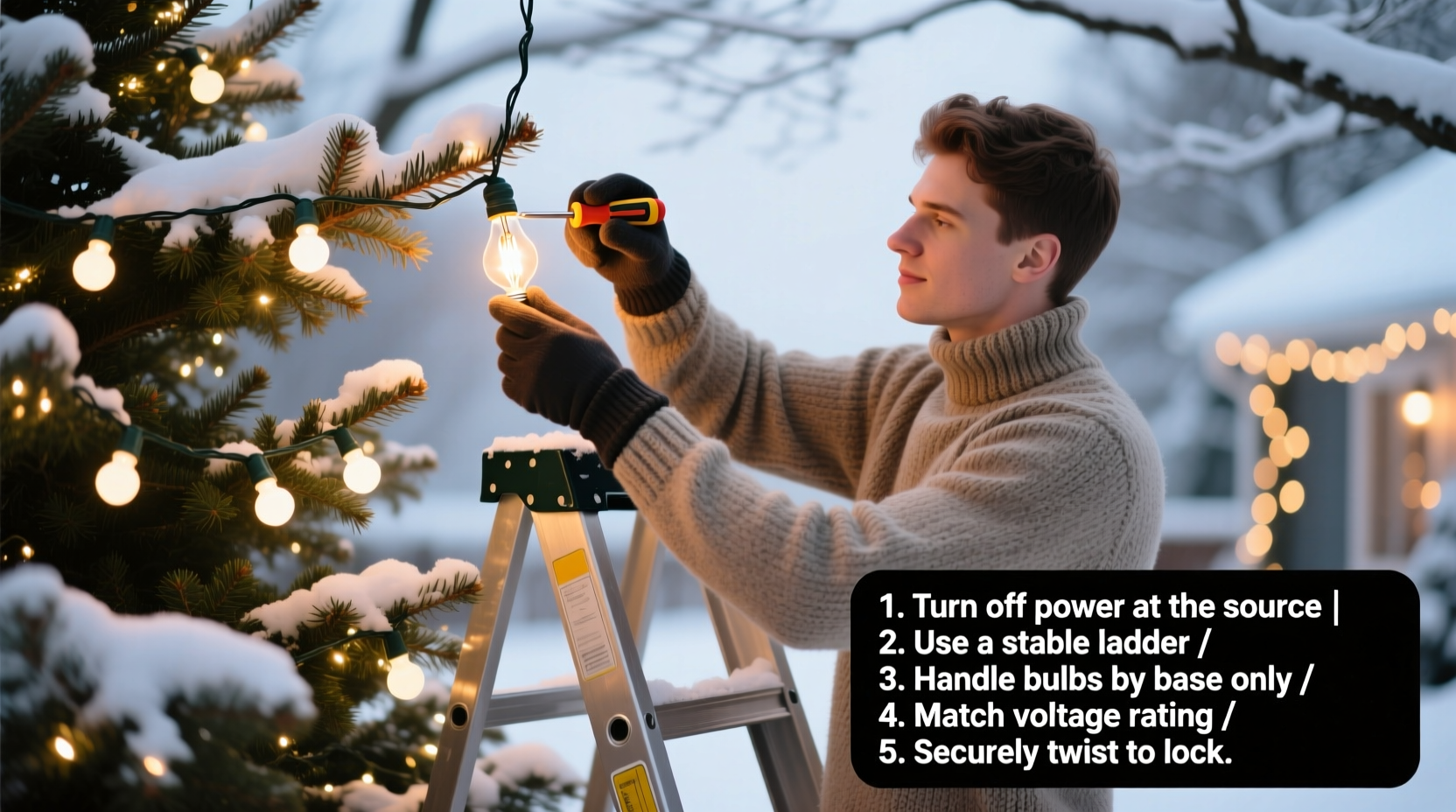 how to change christmas light bulb