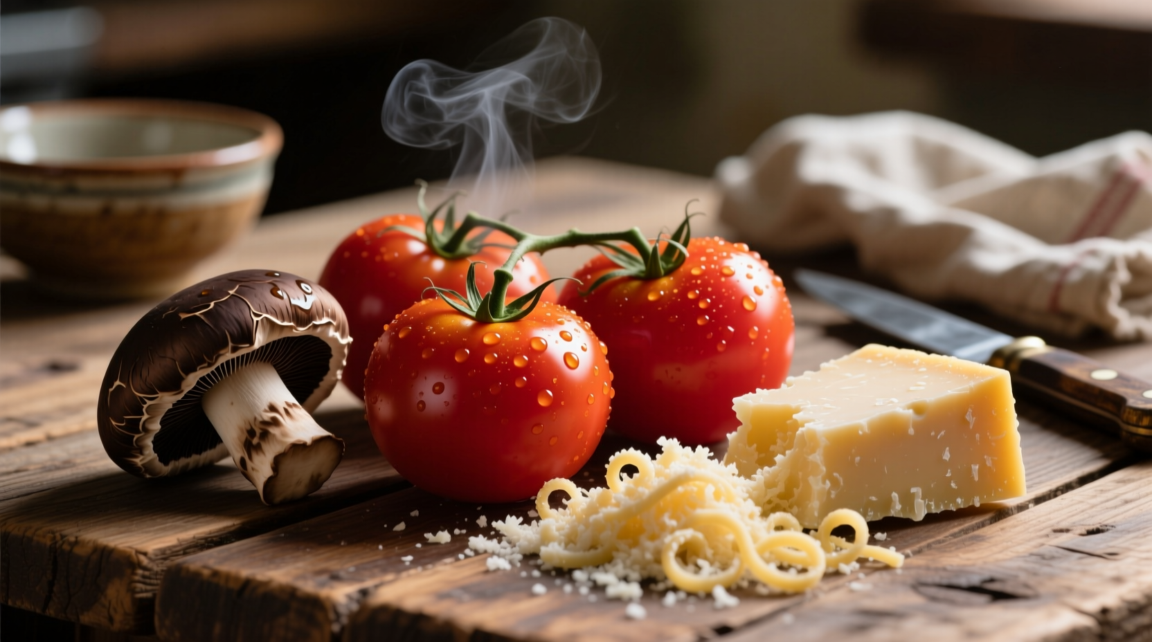 Umami-rich ingredients like tomatoes, mushrooms and parmesan