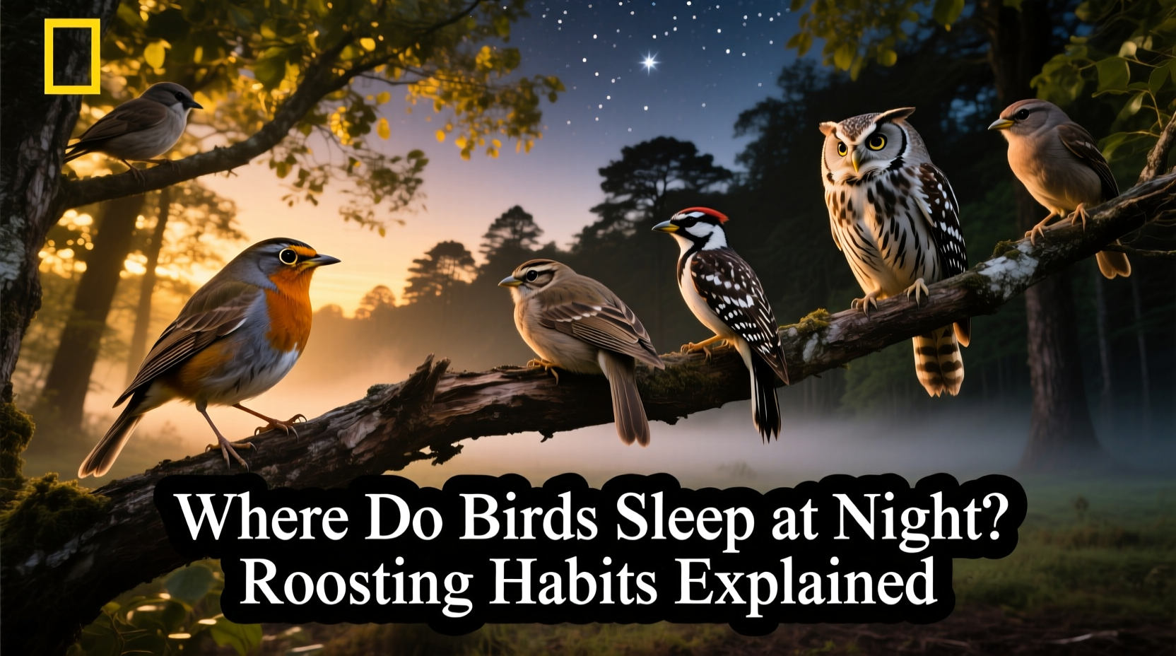 where do birds sleep at night time