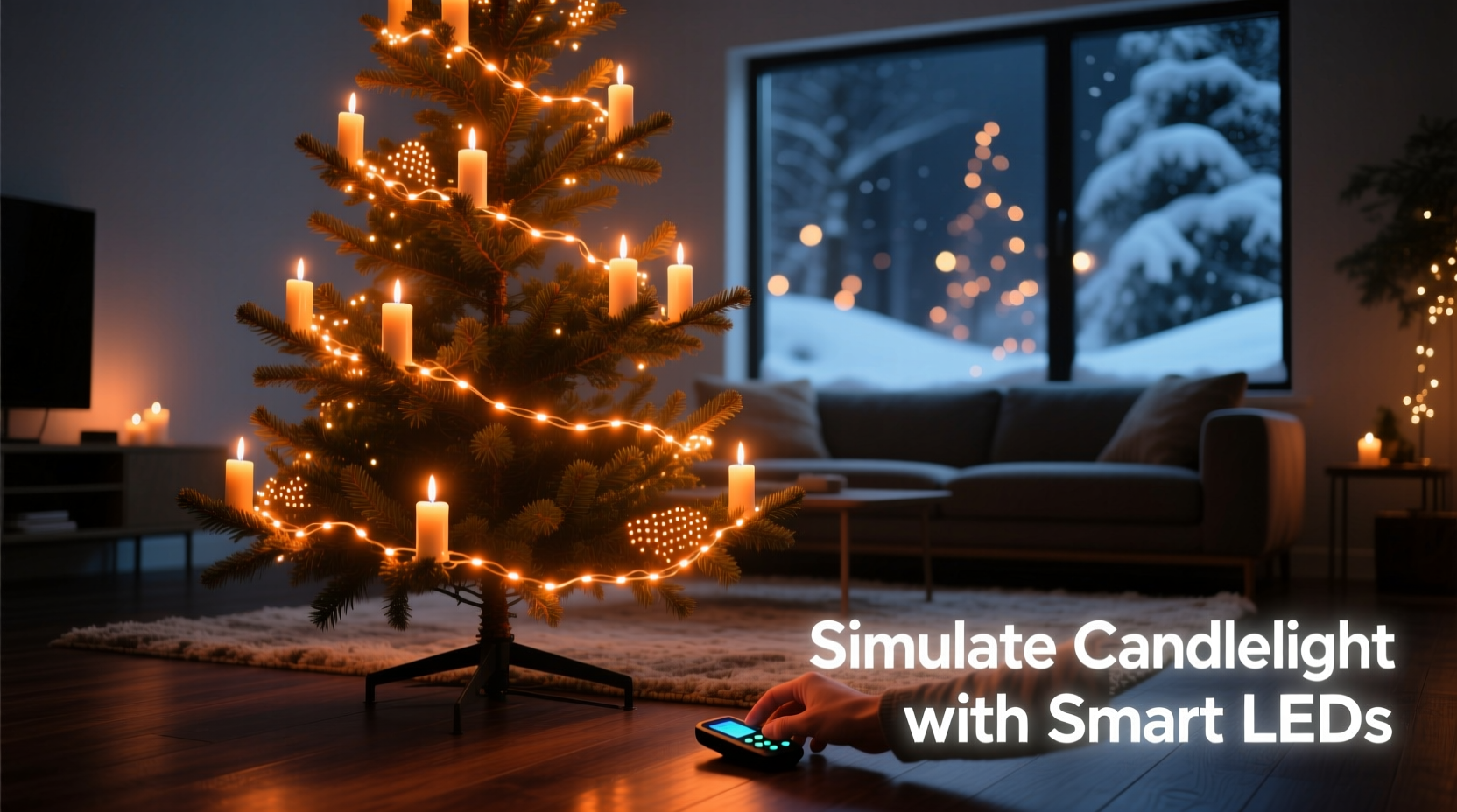 how to simulate candlelight glow using modern christmas lights