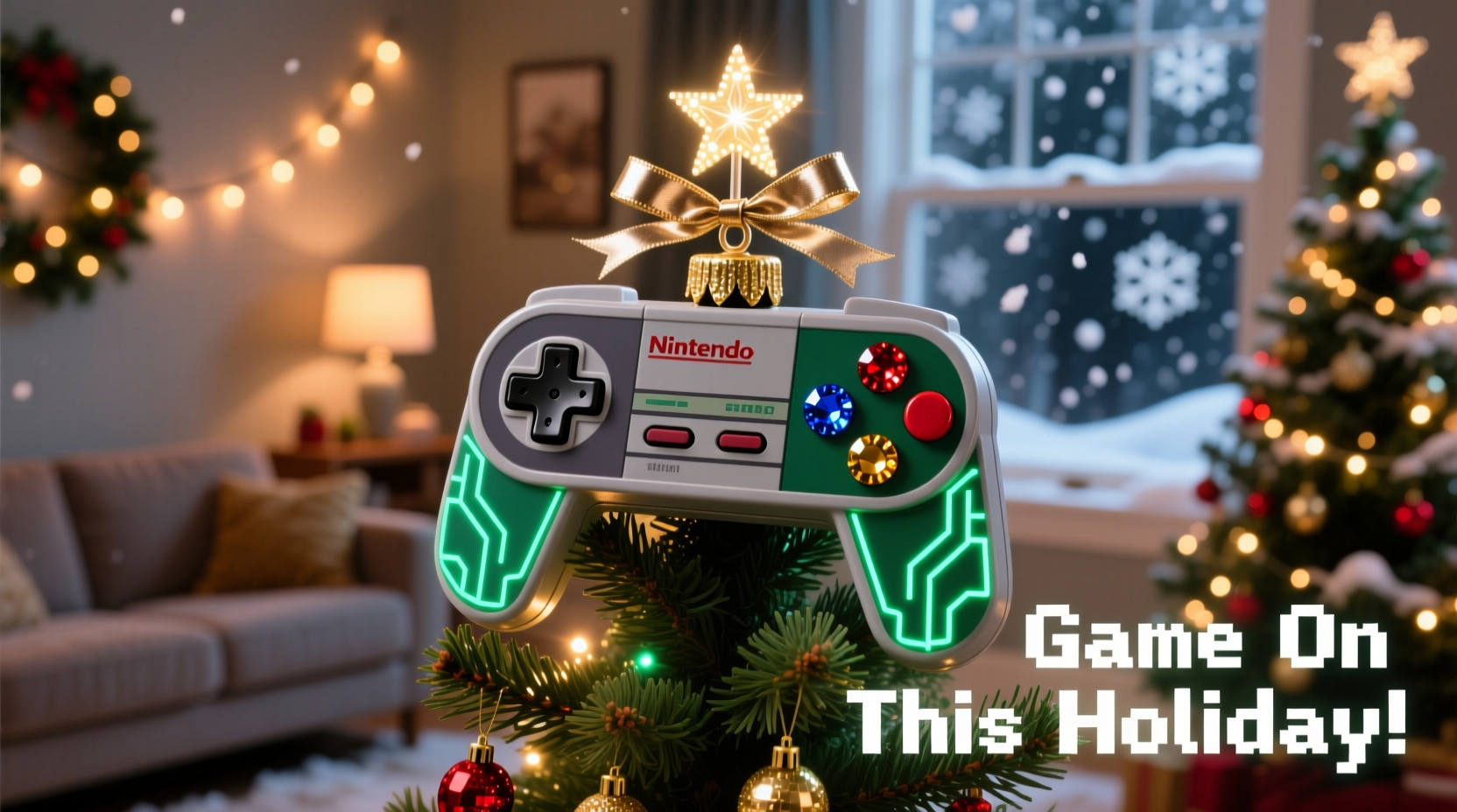 how to repurpose old game console controllers as decorative tree toppers