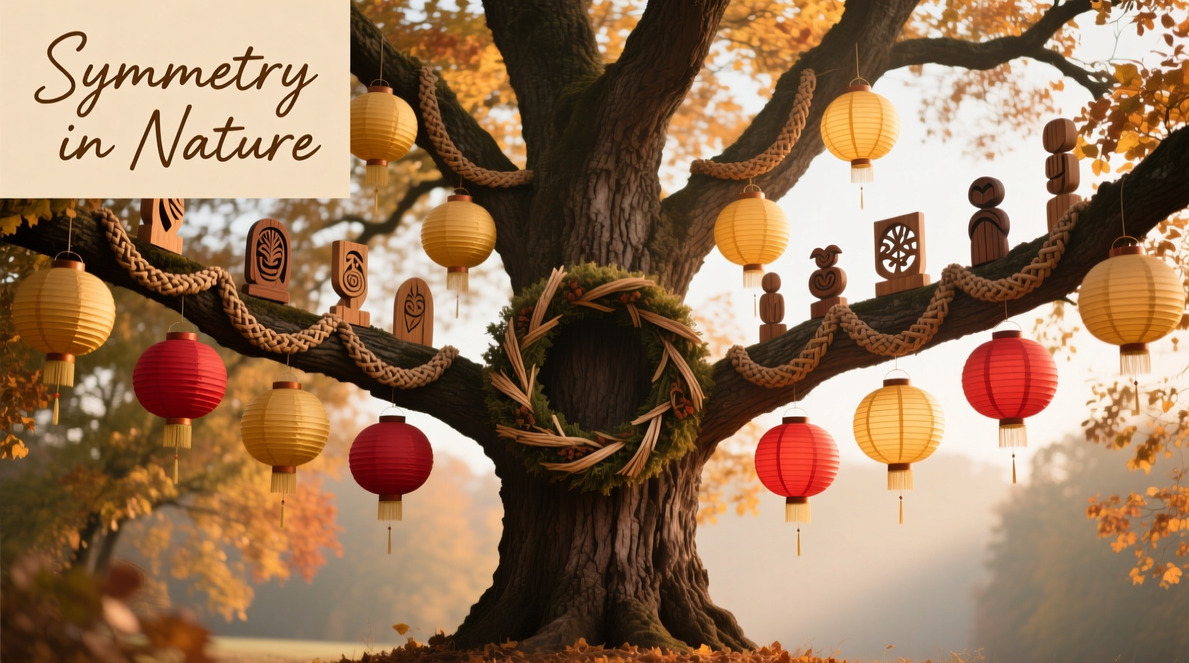 how to create symmetry when hanging ornaments on wide trees