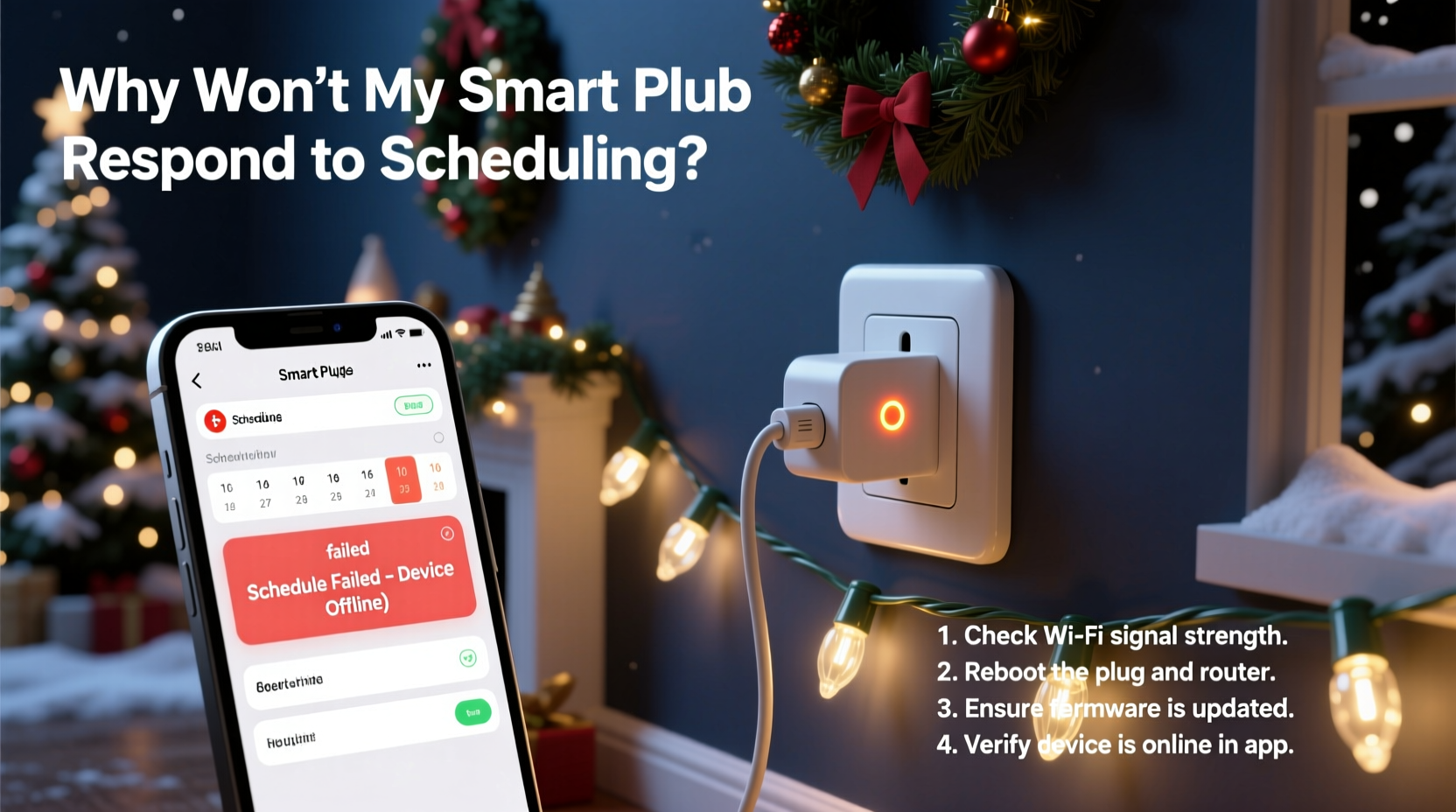 why does my smart plug not respond when scheduling christmas lights