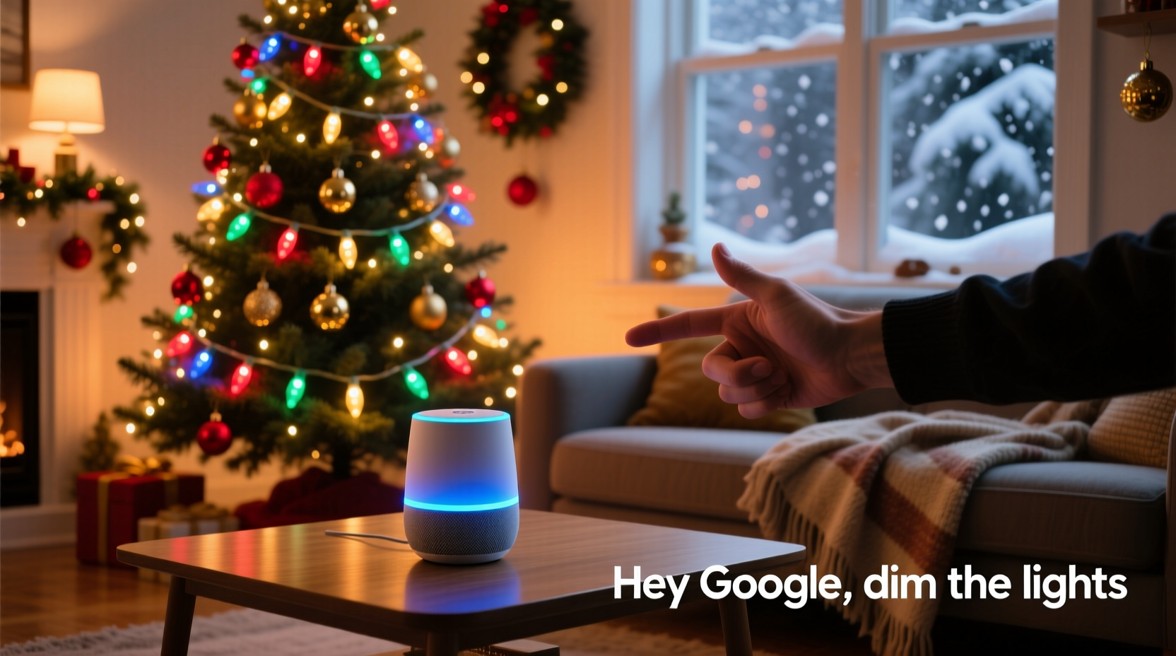 can you use voice commands to dim or change smart christmas lights