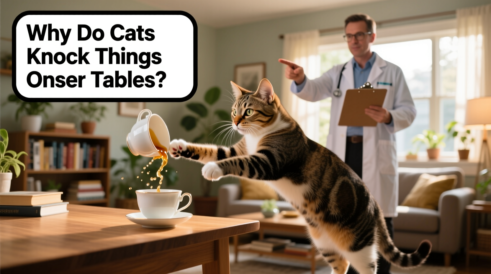 why do cats knock things off tables explained by behaviorists