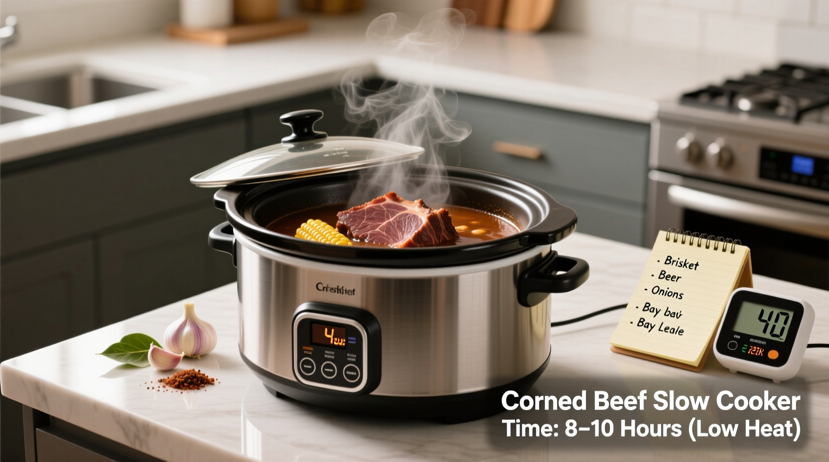 how long corned beef slow cooker