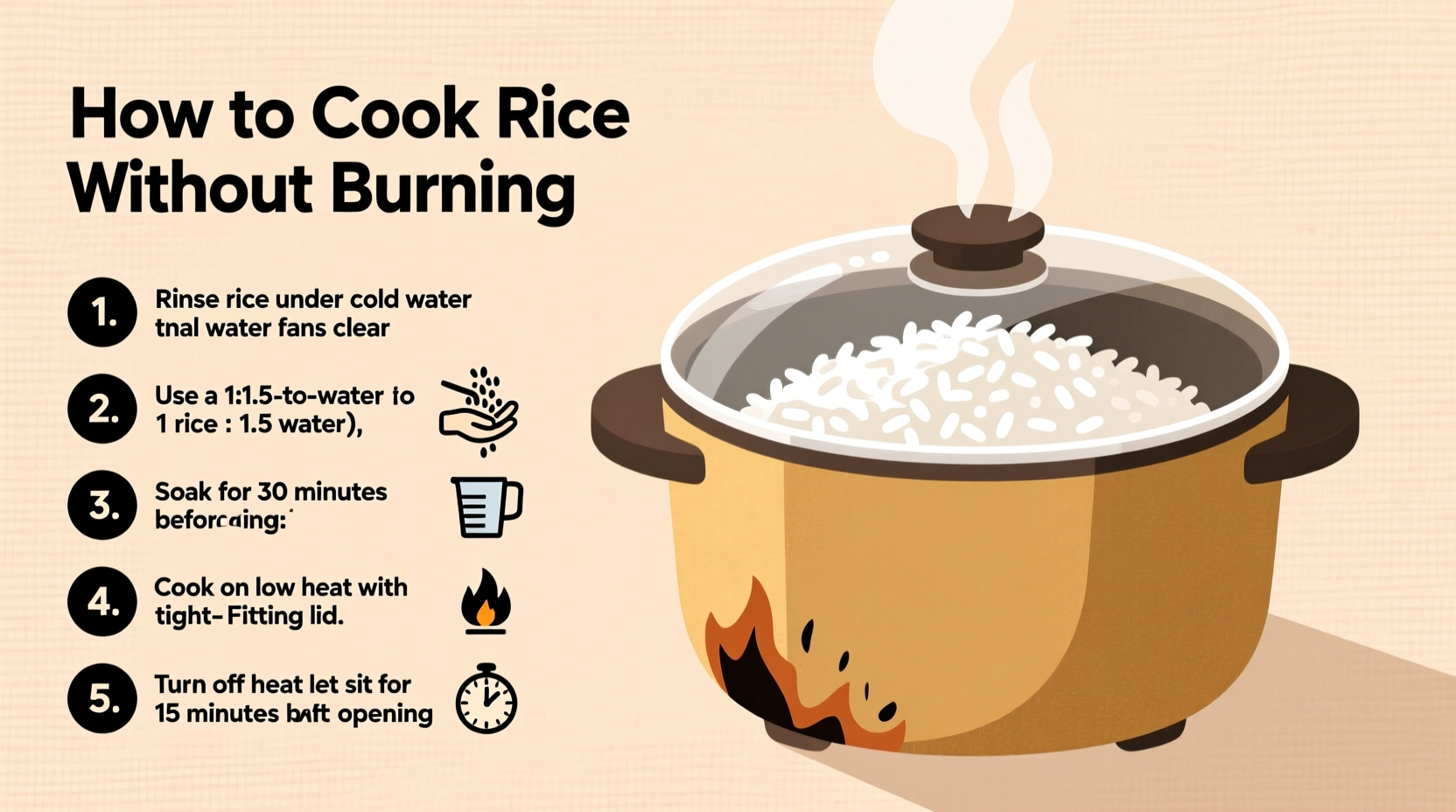 how to cook rice without burning the bottom every single time