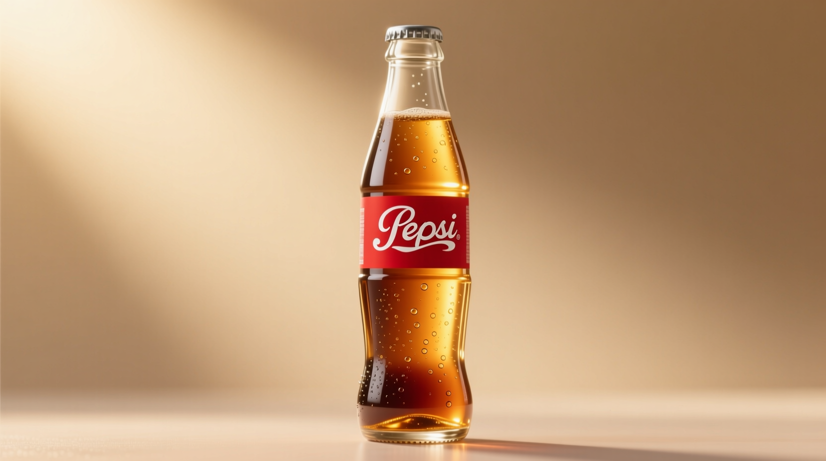 Pepsi bottle showing golden amber color
