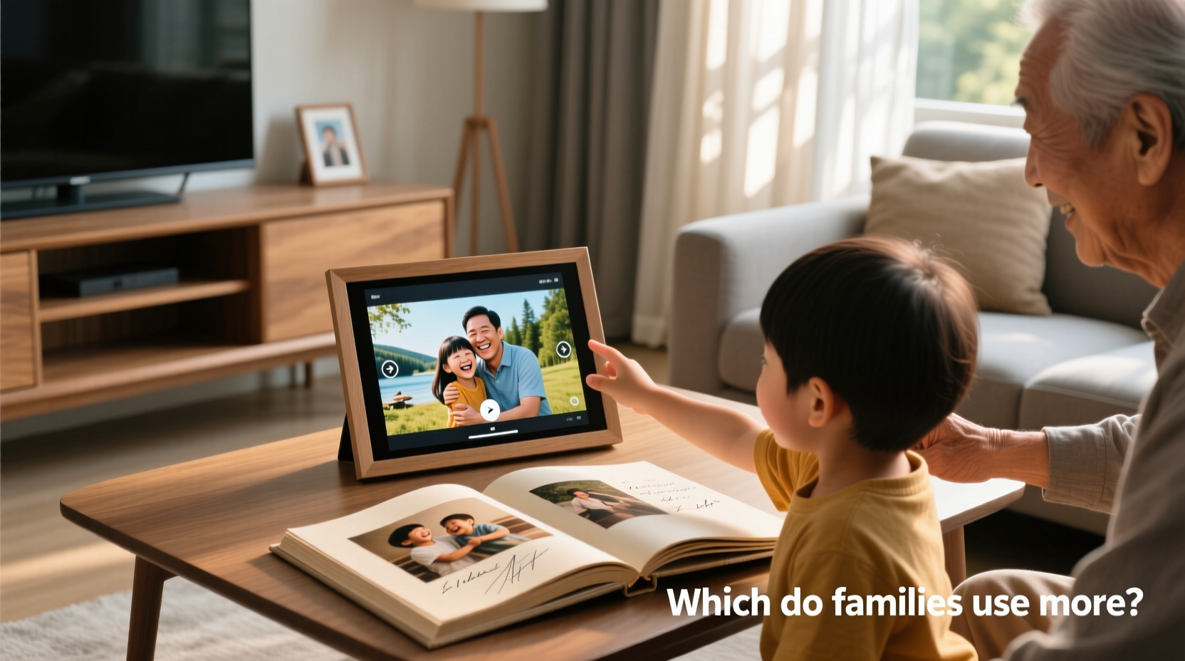 digital photo frame vs printed album which one do families actually use more