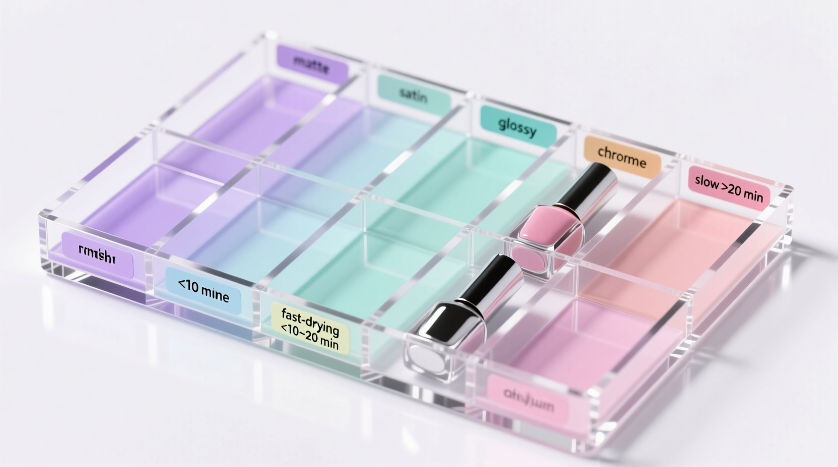nail polish organization by finish drying time