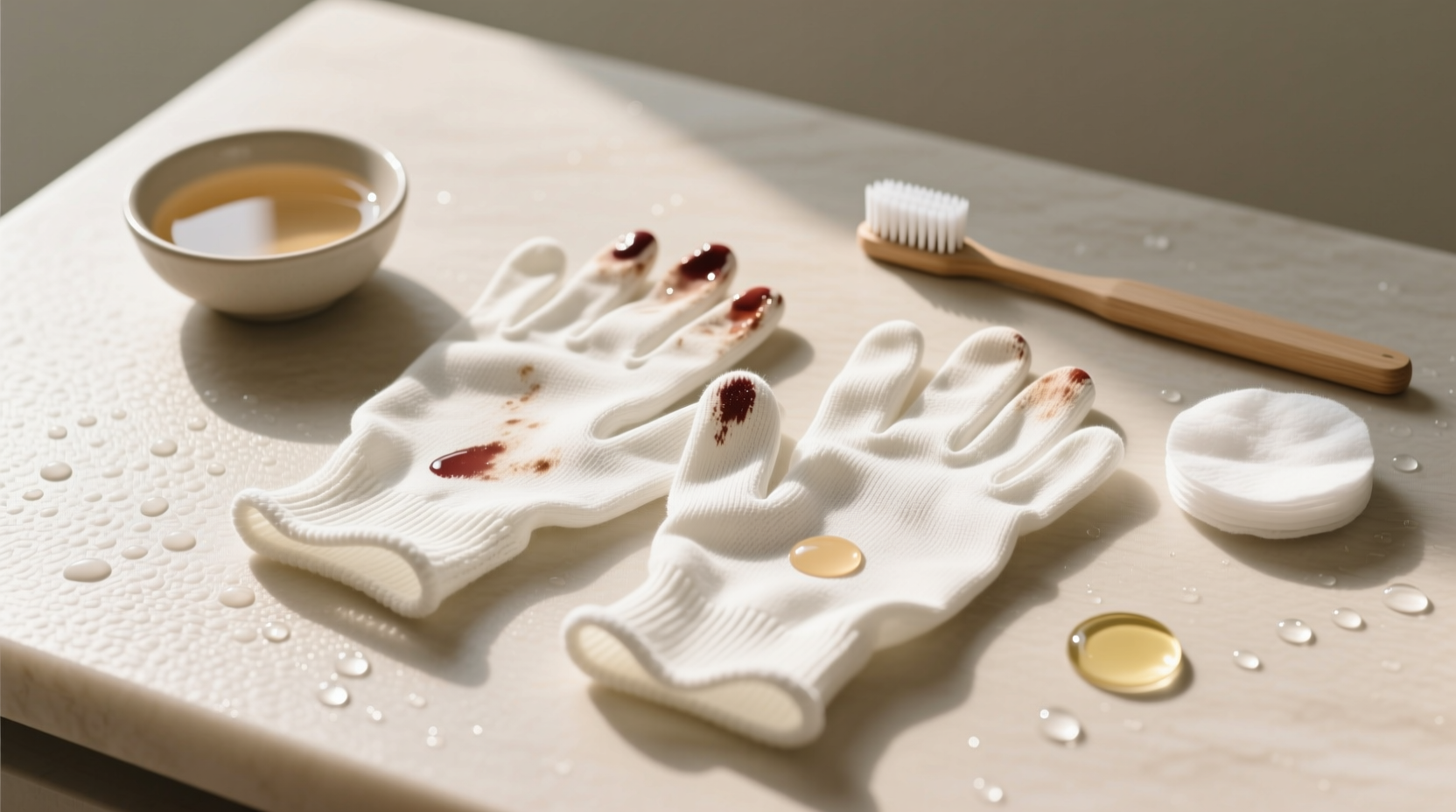 how to remove nail polish from cotton gloves