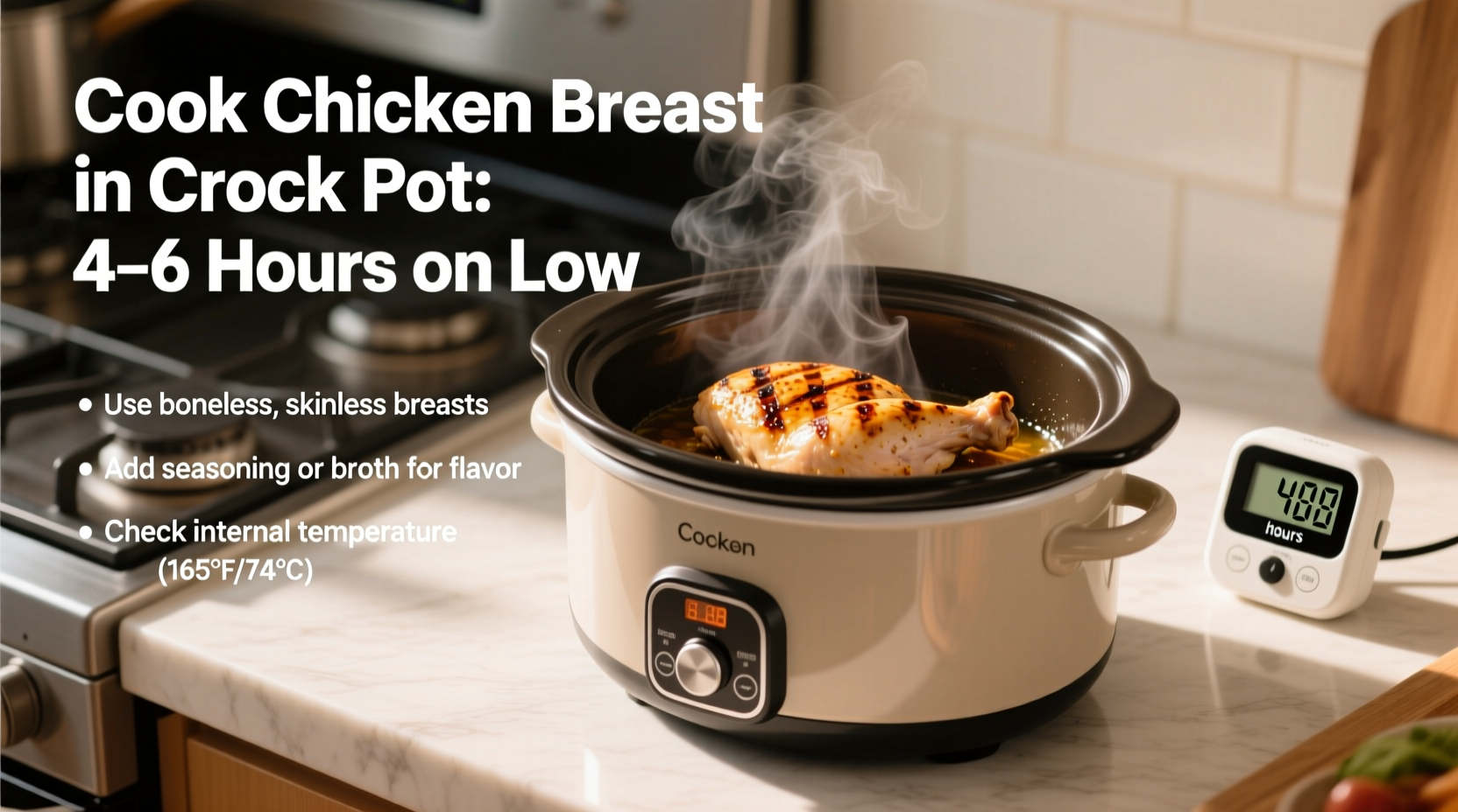 how long cook chicken breast in crock pot