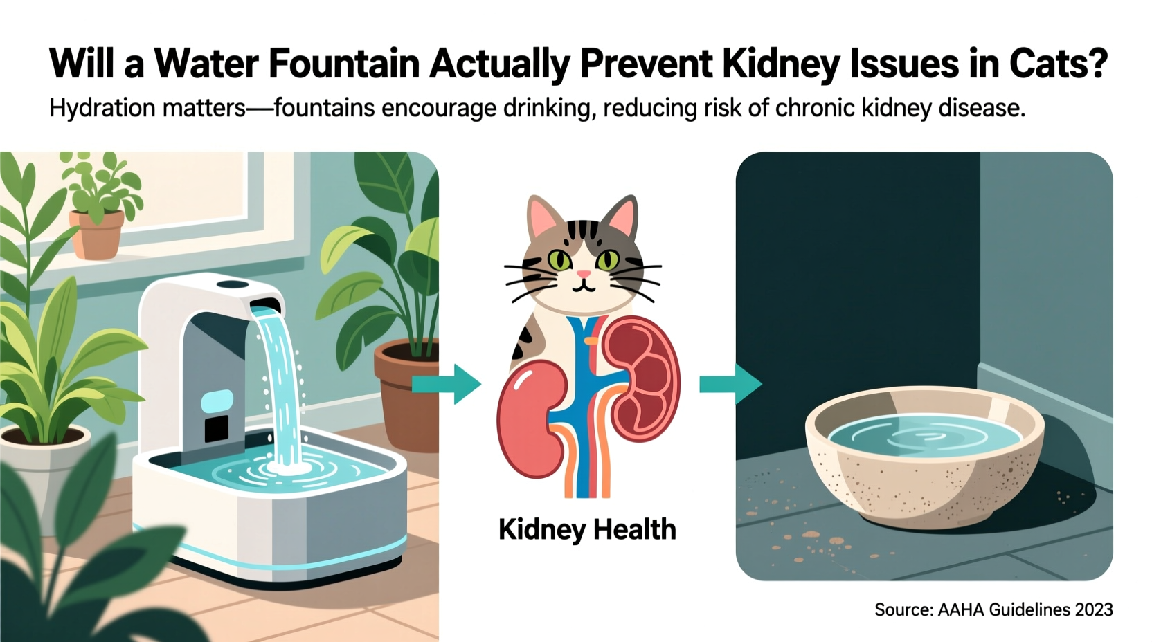 cat water fountain vs bowl will a fountain actually stop kidney issues