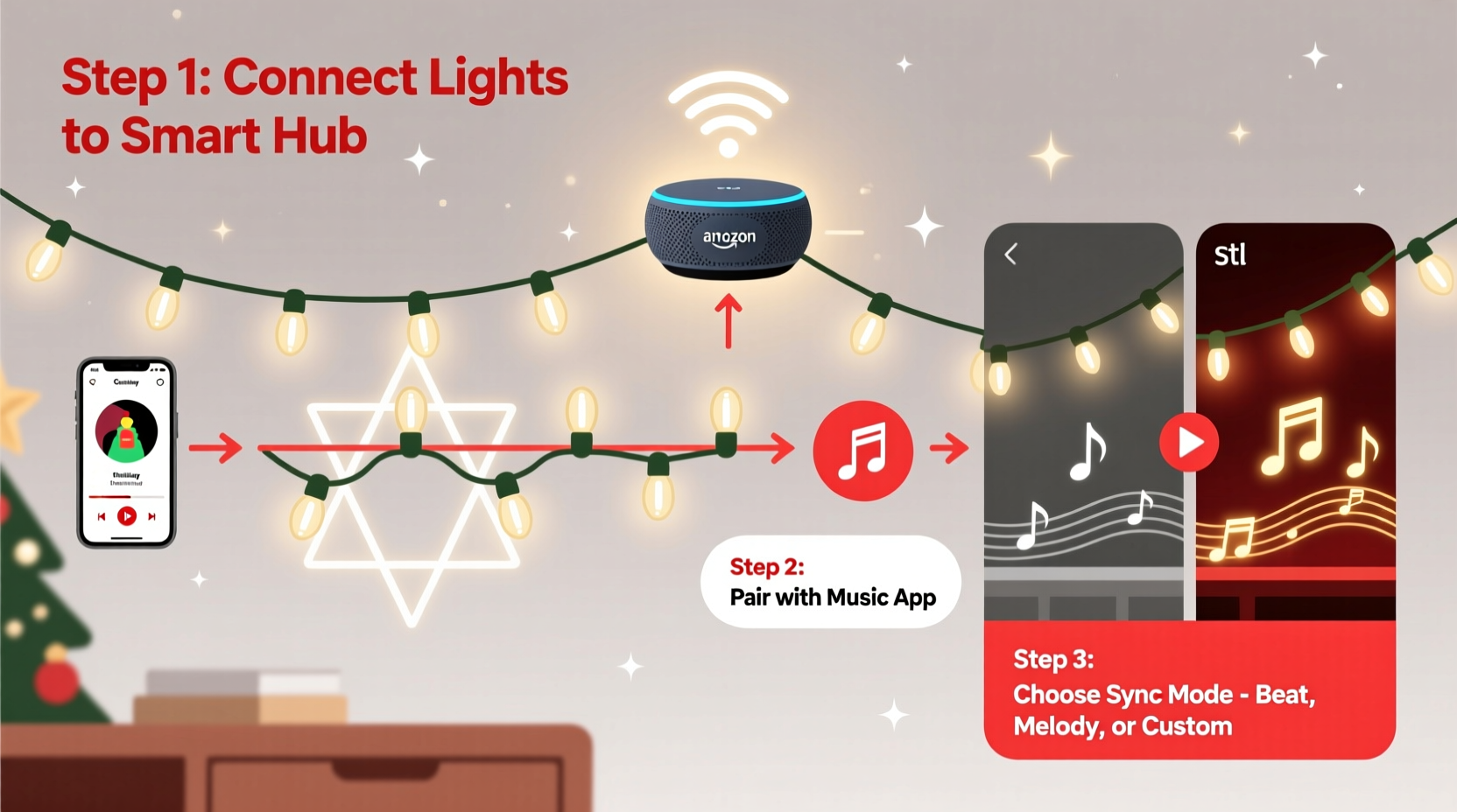 how to sync your christmas lights with music using smart home tech