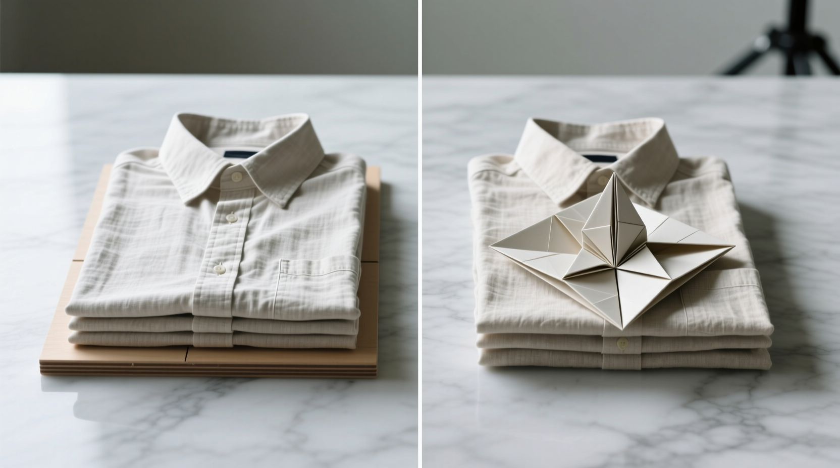 linen shirt folding board vs origami