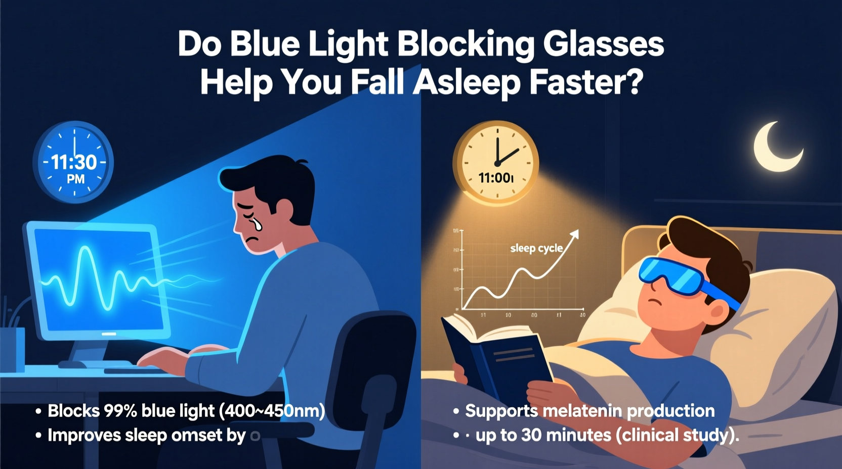 can blue light blocking glasses help you fall asleep faster