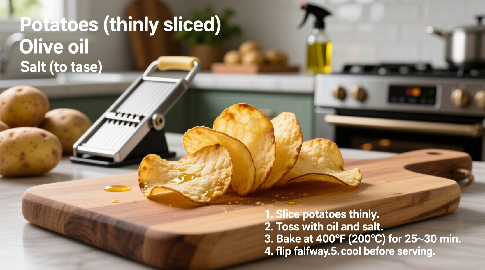 Perfect Baked Potato Chips: Crispy Recipe with 3 Ingredients