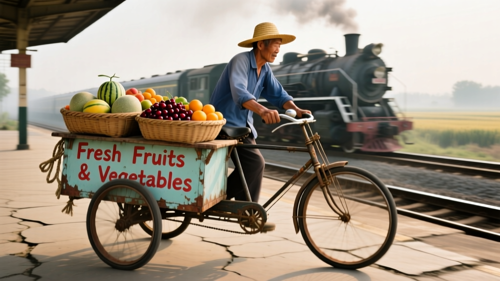 The Photo-Favorite Chinese Bicycle Fruit Cart: Design, Function, and Urban Livelihood