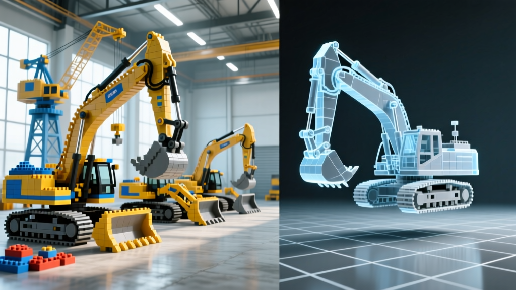 Heavy Equipment Lego Models vs. Digital Twins for Port Crane Design