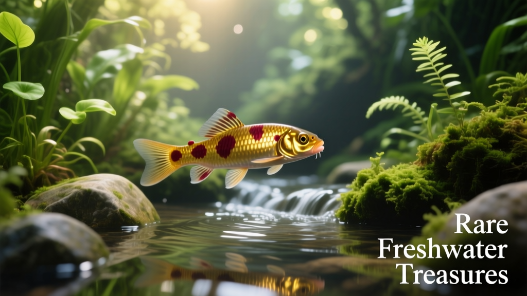 Imperial flower loach swimming in a well-planted, oxygen-rich aquarium with smooth river rocks and gentle current
