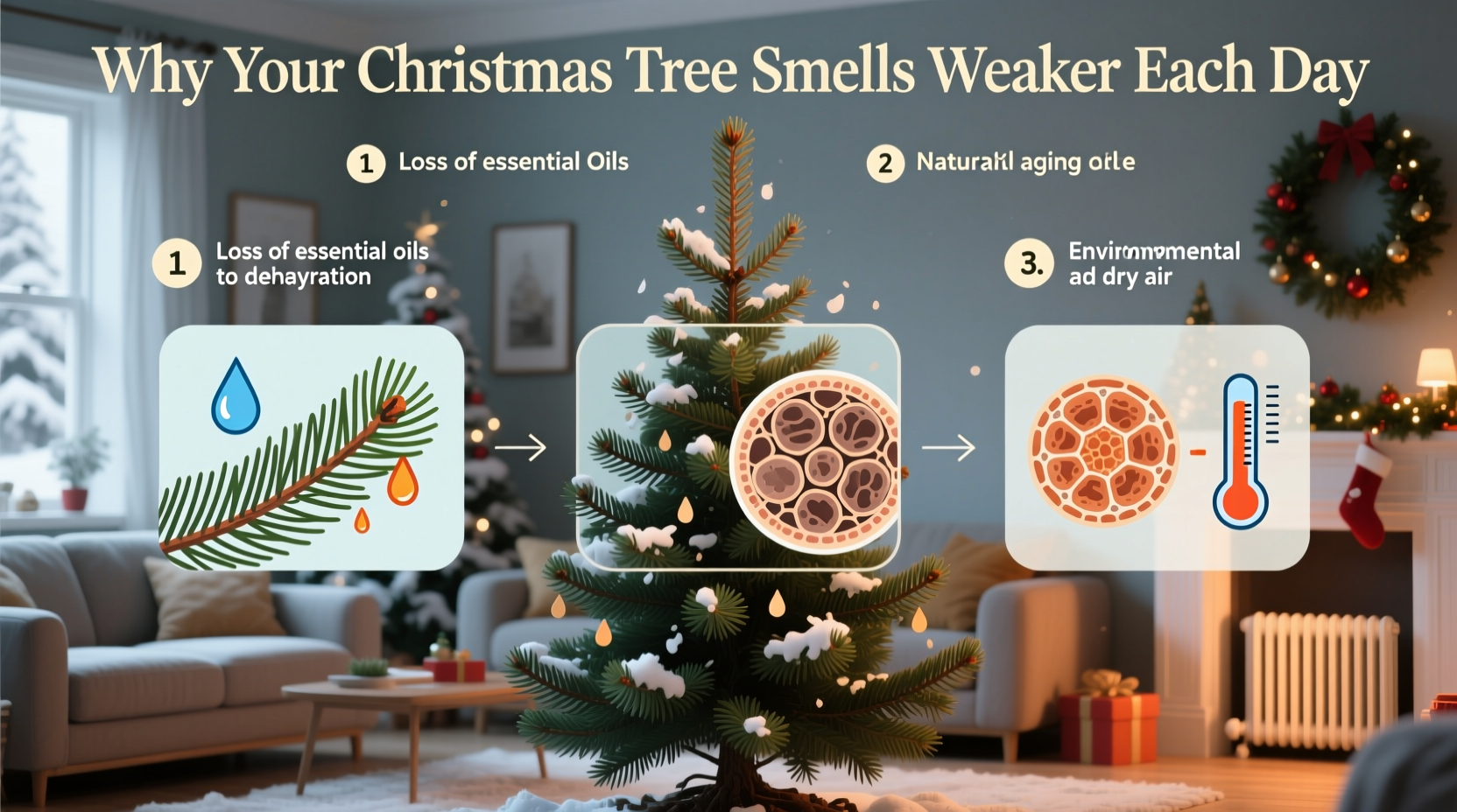 why does my christmas tree smell weaker each day possible explanations