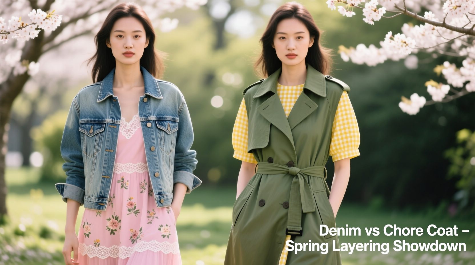 denim jacket vs chore coat for layering over dresses in spring