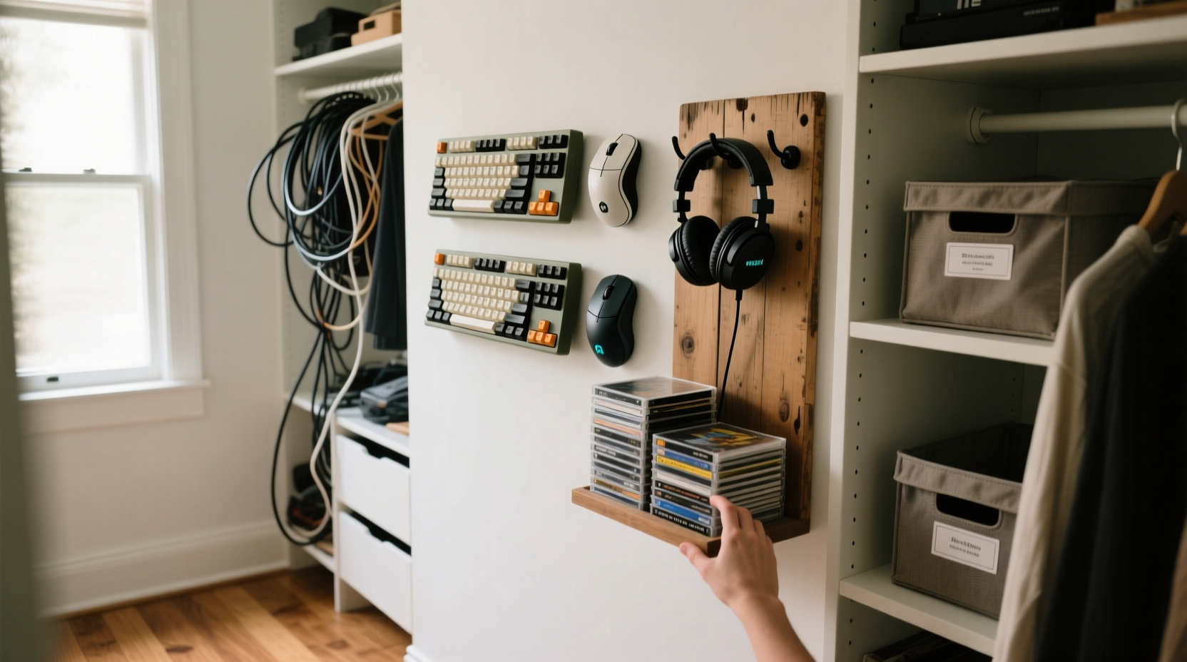 closet organization tips using gaming accessories