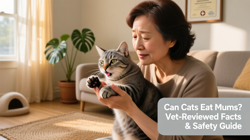 A concerned cat owner gently holding their cat while checking its mouth and paws