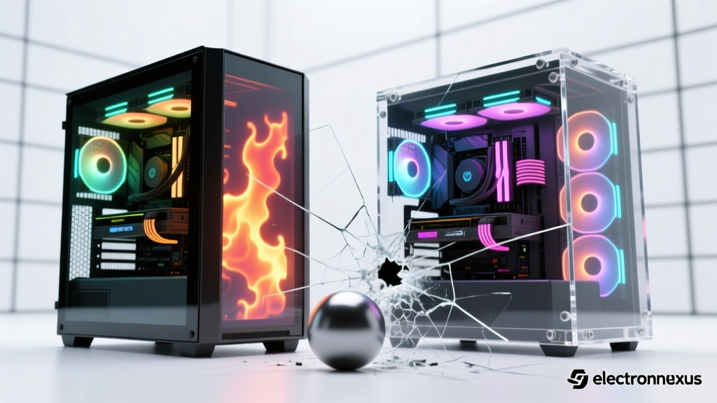 Glass vs. Tempered Acrylic PC Cases: The Truth About Safety, Airflow, and Real-World Durability (Tested with Thermals & Impact Data)