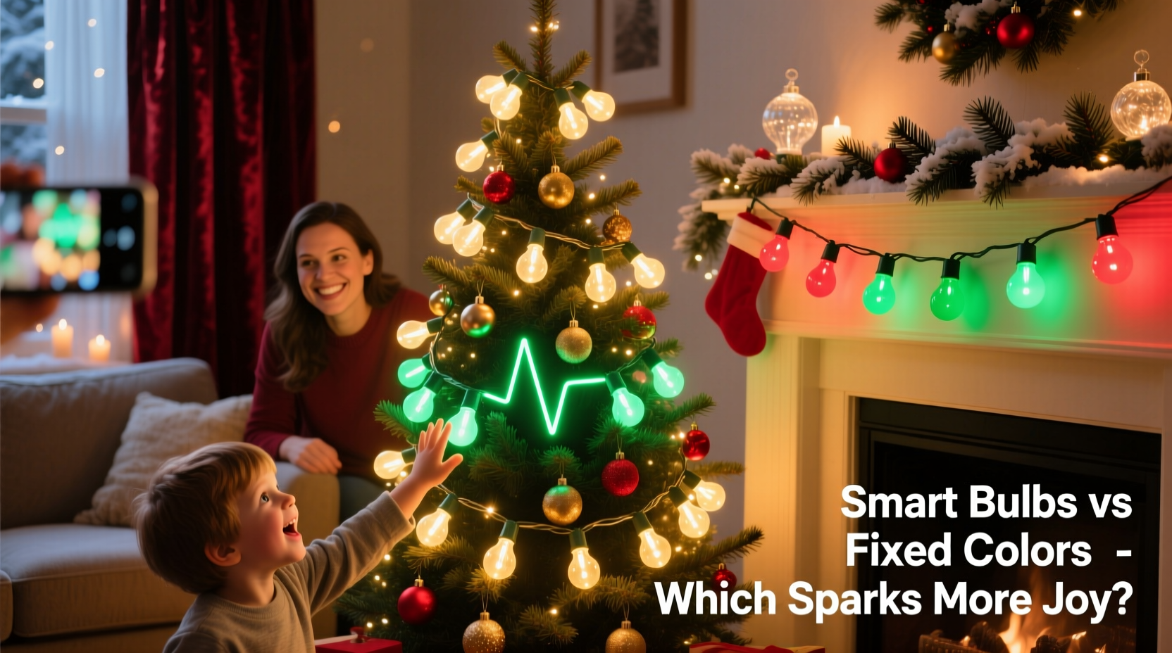 smart bulb christmas strings vs fixed color sets which offers more fun