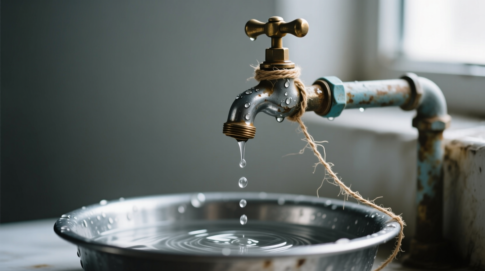 quiet a leaky faucet with string