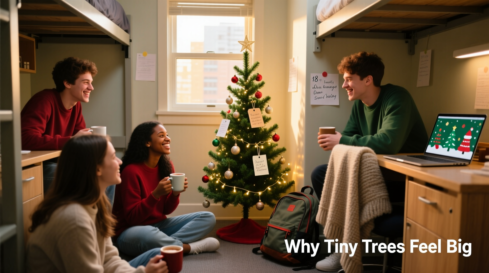 why do college students love mini christmas trees in tiny spaces