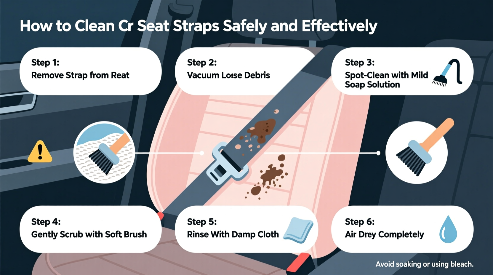 how to clean car seat straps
