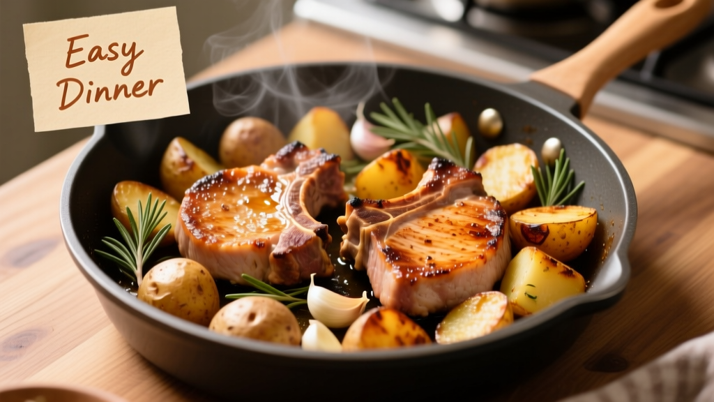 Air Fry Pork Chops & Potatoes Together (Easy Dinner!)