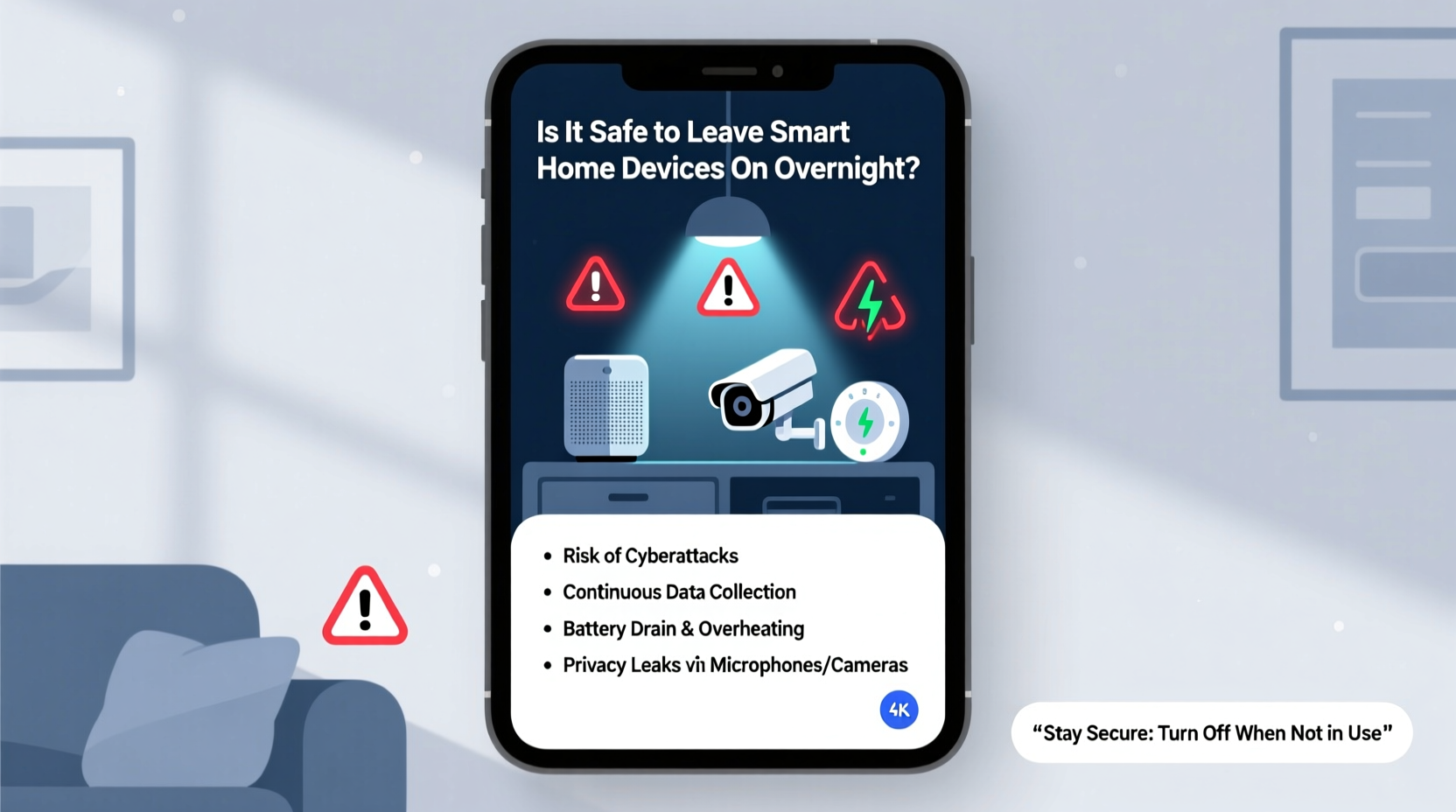 is it safe to leave smart home devices on overnight potential risks