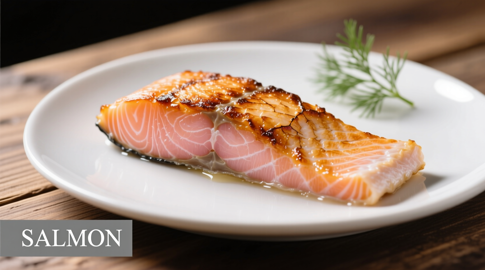 Perfectly cooked frozen salmon fillet with crispy skin