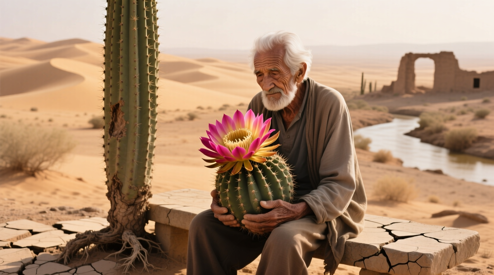 old man cactus flowers