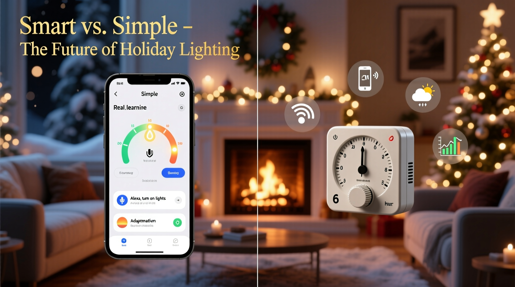 christmas light timers app controlled vs mechanical which offers smarter automation