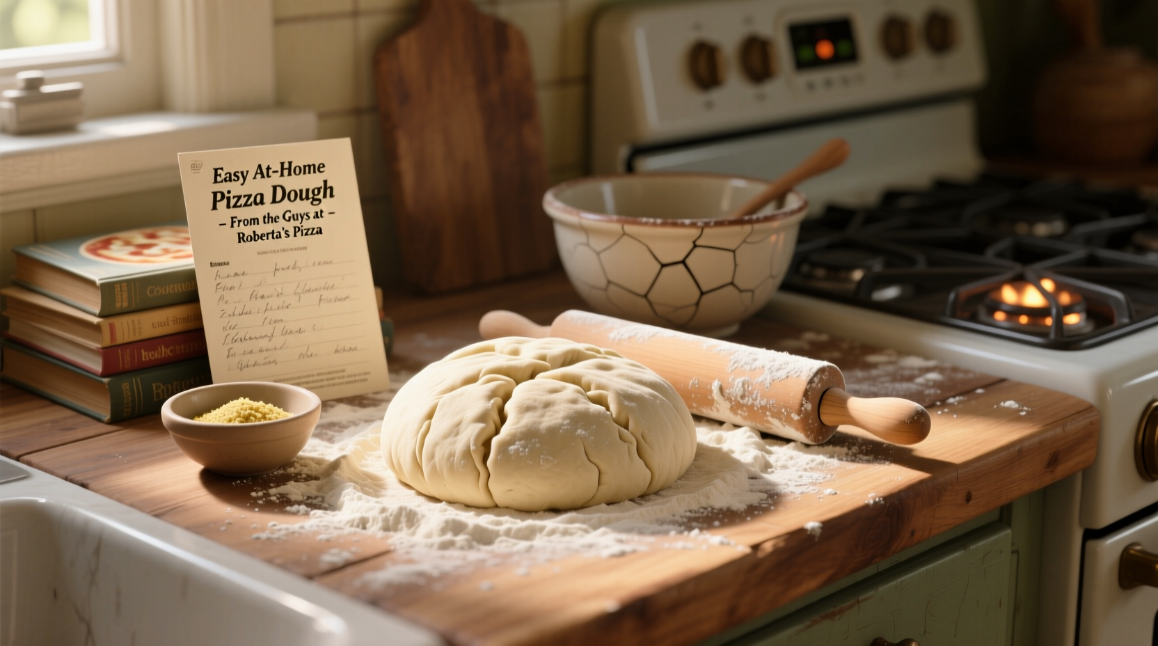easy at home pizza dough recipe from the guys at robertas pizza