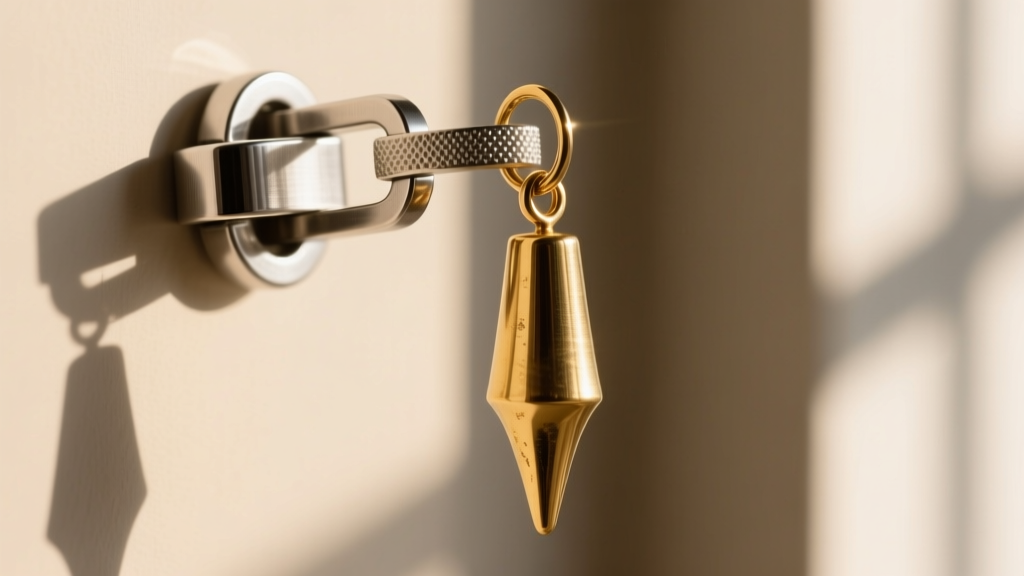 Macro photography of a 14-gauge titanium locking leverback clasp supporting a heavy, tapered brass candle-style earring drop