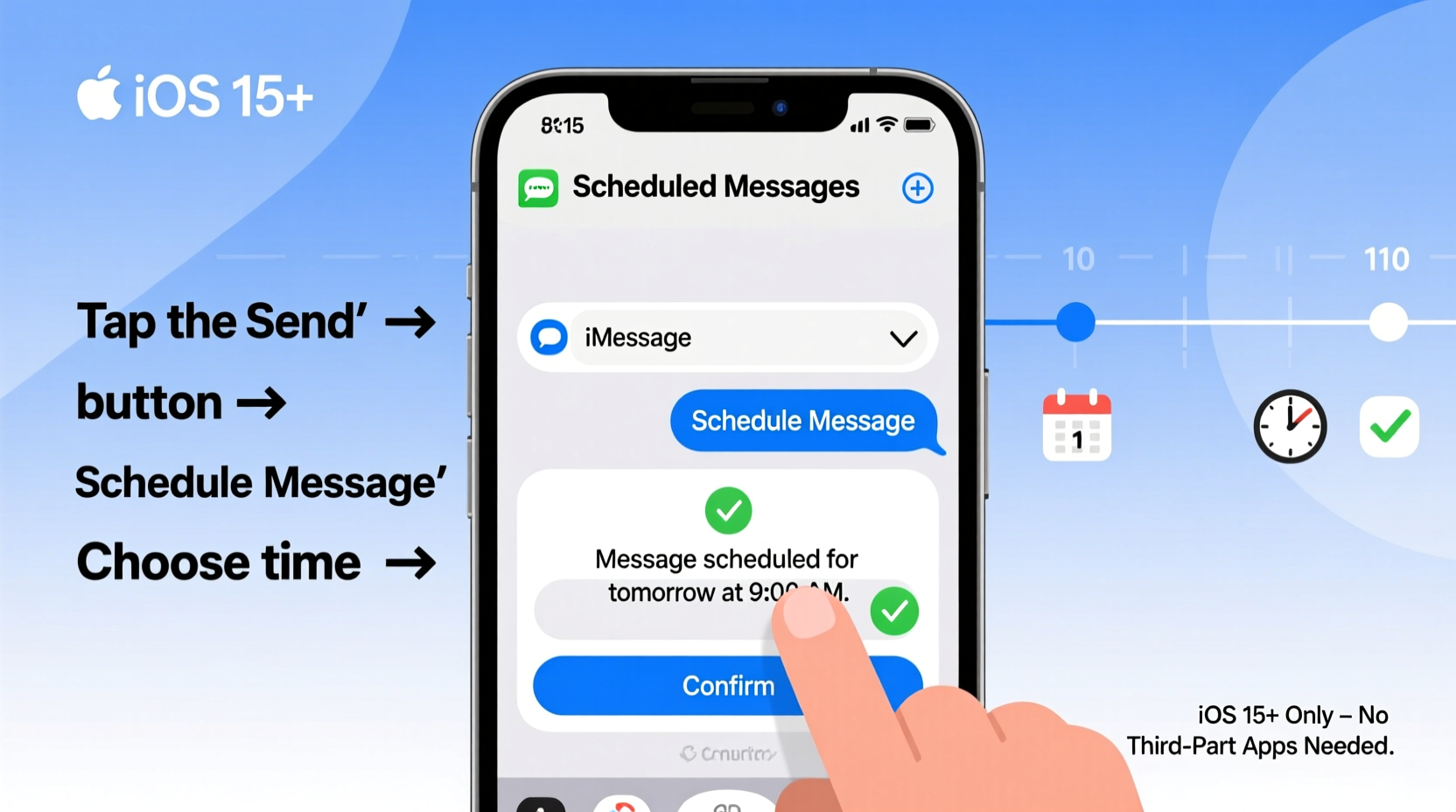how to schedule texts on iphone without third party apps